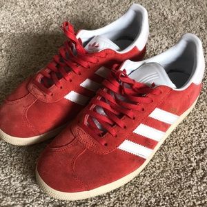 Red Adidas Gazelle shoes
